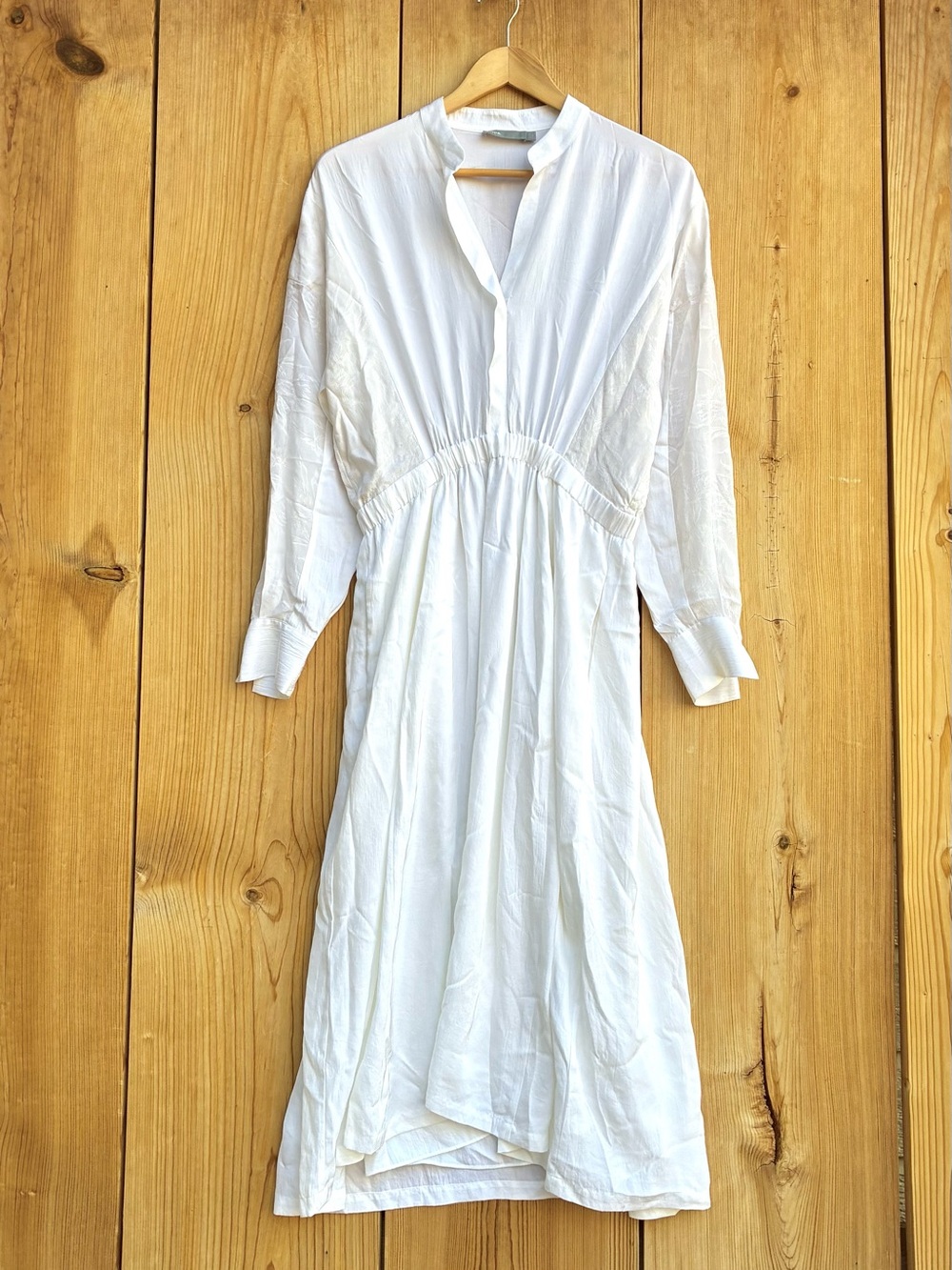 Vince White V-Neck Long Sleeve Dress Sz Small